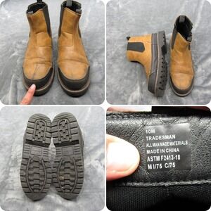 Eddie Bauer Tradesman Work Boots Men 10M Brown Synthetic Safety Hard Toe Comfort